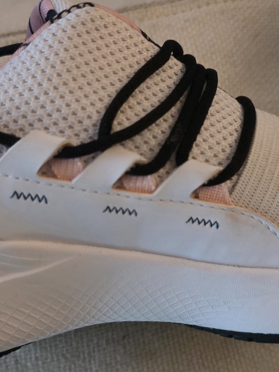 Under Armour Shoes - Light Pink and White Athletic Sneaker with Black Laces